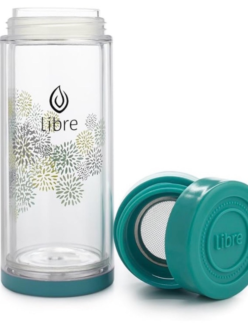 Teal Infuser Water Bottle - Clear Travel Thermos
